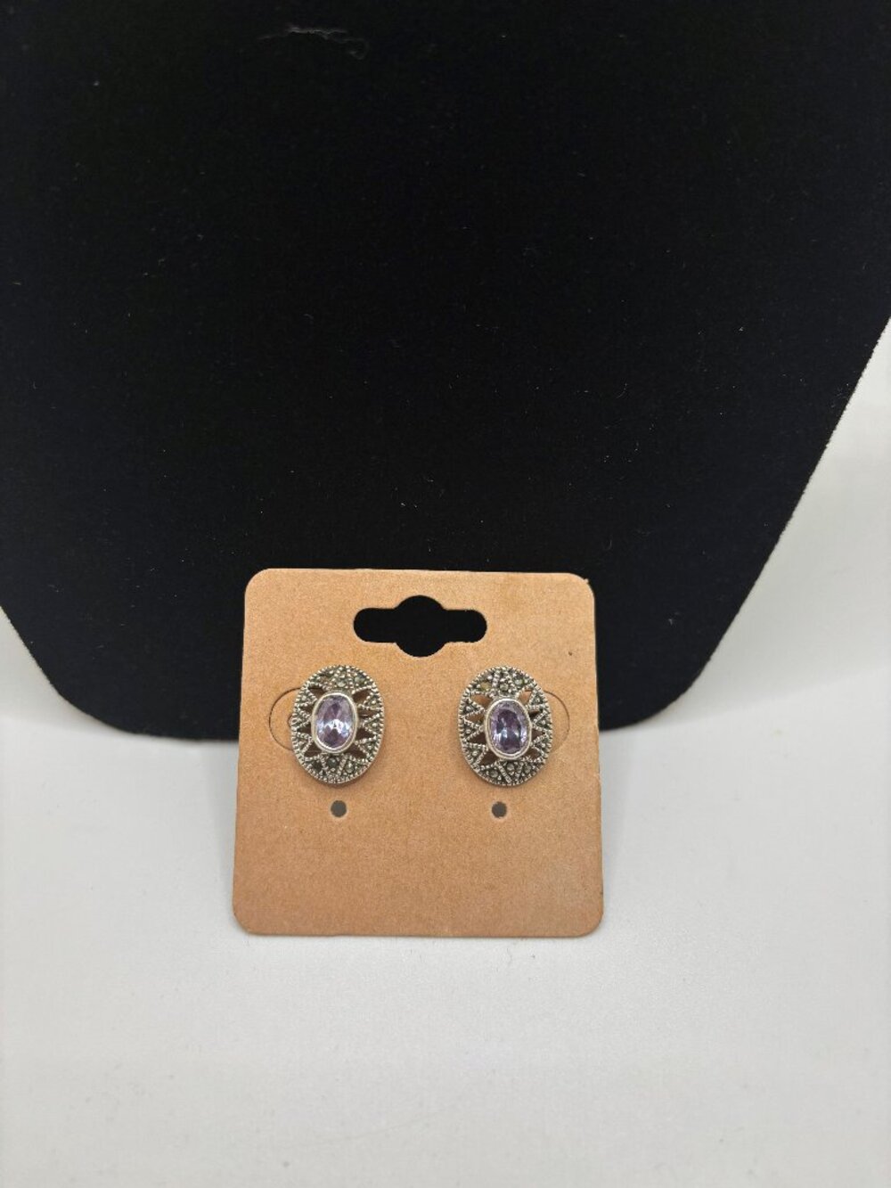 Sterling Silver Amethyst Stud Earrings
